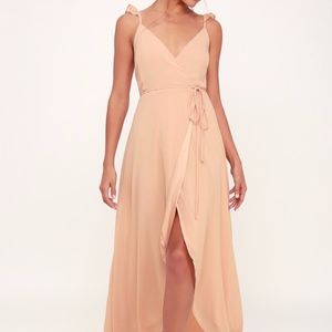 Bush Pink High-Low Wrap Dress